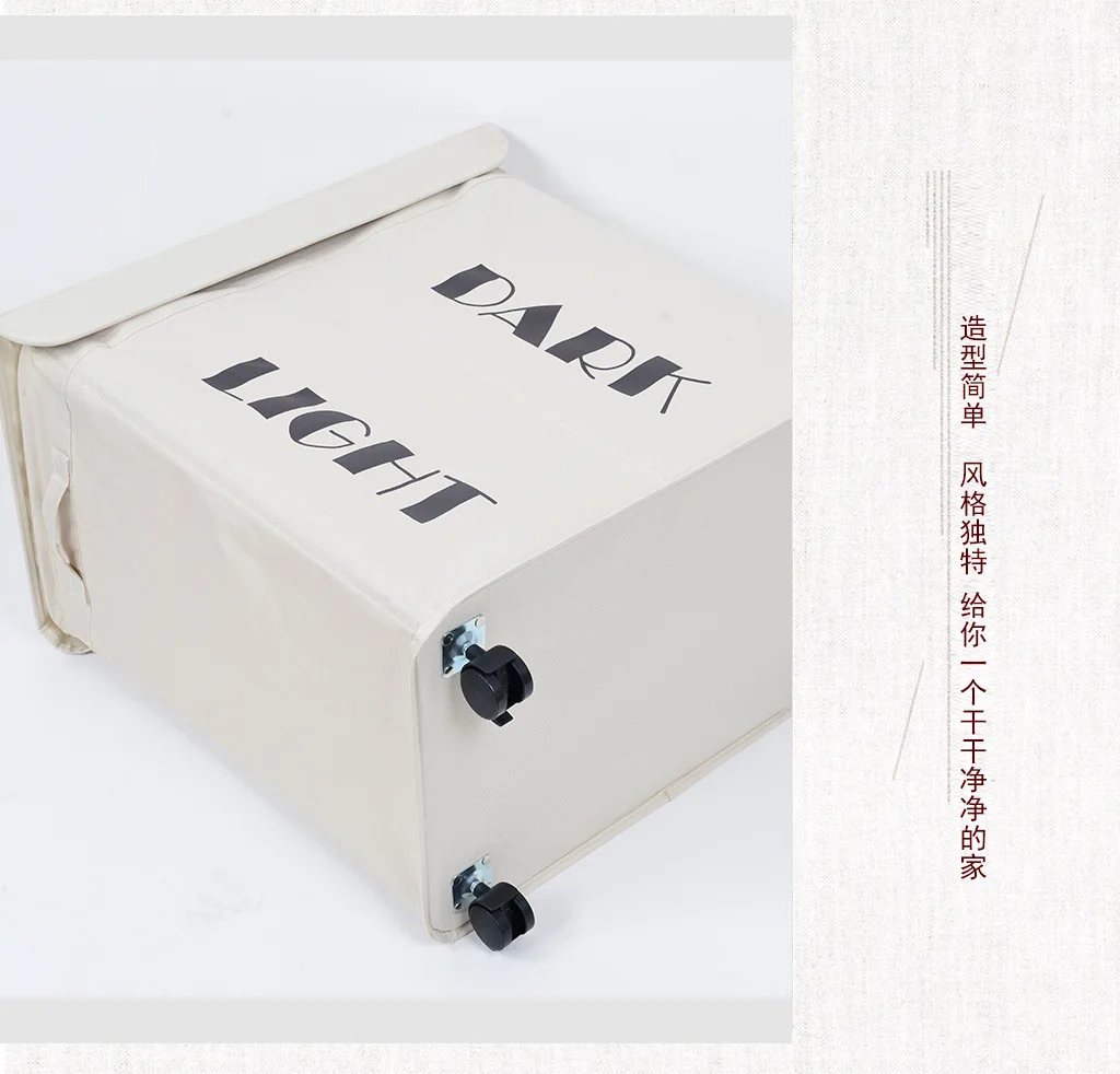 Oxford cloth iron frame dirty clothes with wheels Lou creative creative household goods storage box clothing folding debris stor