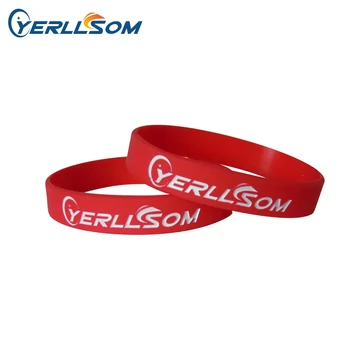 

YERLLSOM 100PCS/Lot High Quatlity Customized Rubber Silicone Bracelets with ink injected personal LOGO for events YS20052902