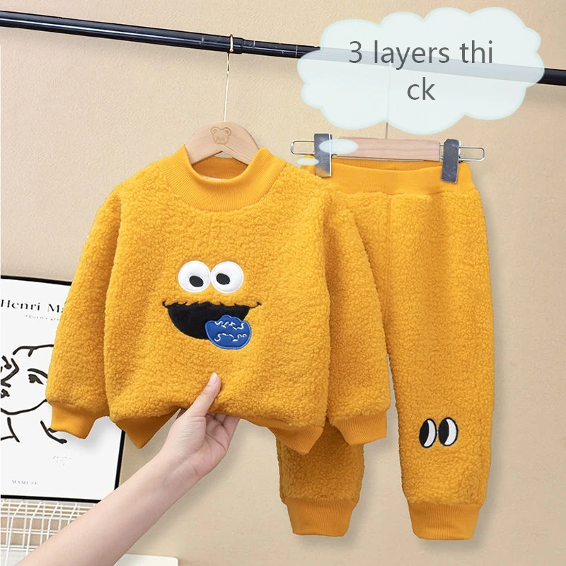 clothing sets beach	 Autumn Winter Kids Clothes Set Cartoon Print Plus Velvet Thickening Boy And Girl Clothes+Pants 2 And 3-Layer Thick 2-Piece Suit exercise clothing sets	 Clothing Sets