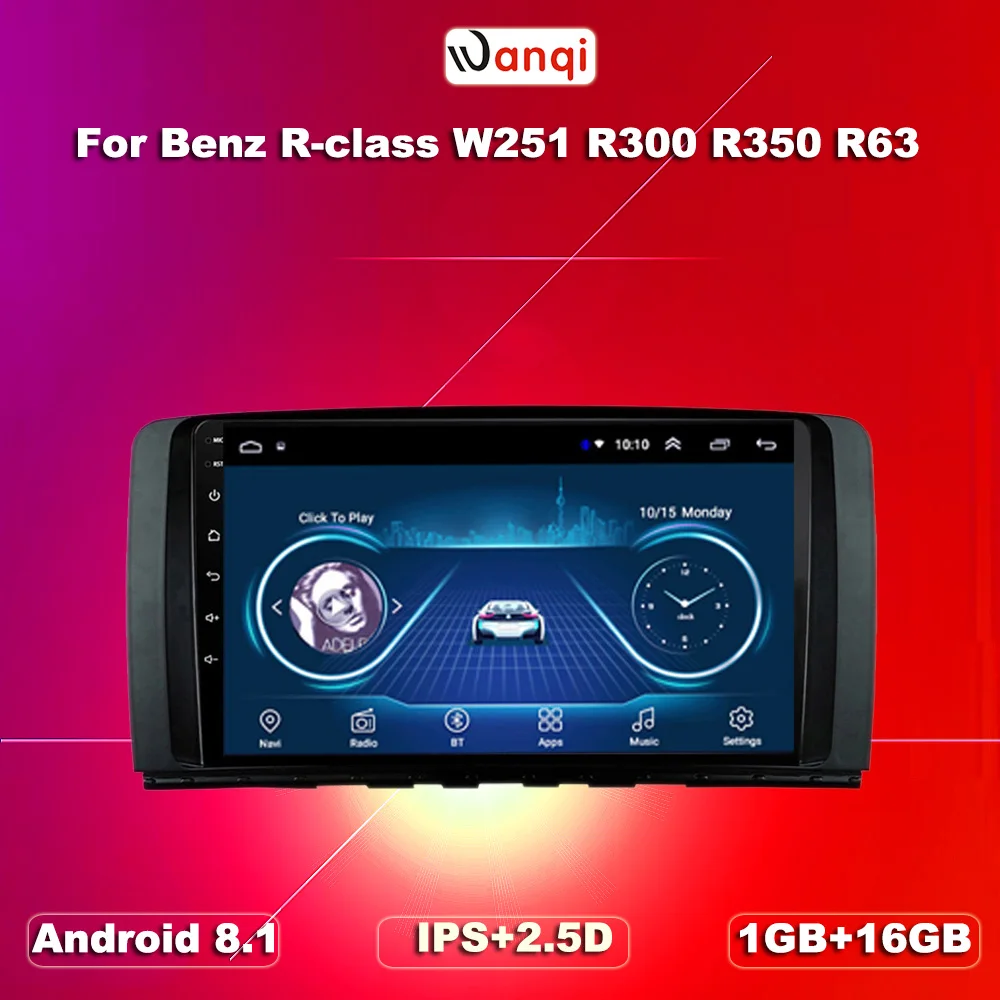 wanqi 1G RAM 16G ROM 9 INCH Android 8.1 CarRadio GPS Navigation For Mercedes Benz R Class W251 R300 R350 R63 | Автомобили и