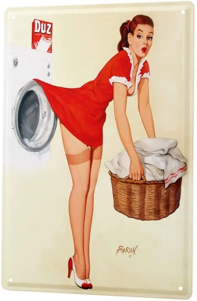 

LEotiE SINCE 2004 Washing laundry basket Tin Sign Metal Plate Decorative Sign Home Decor Plaques
