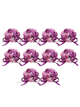 

New 10 pieces of wrist flowers bride bridesmaid flower wholesale individuality creative wrist wrist flowers crepe rose