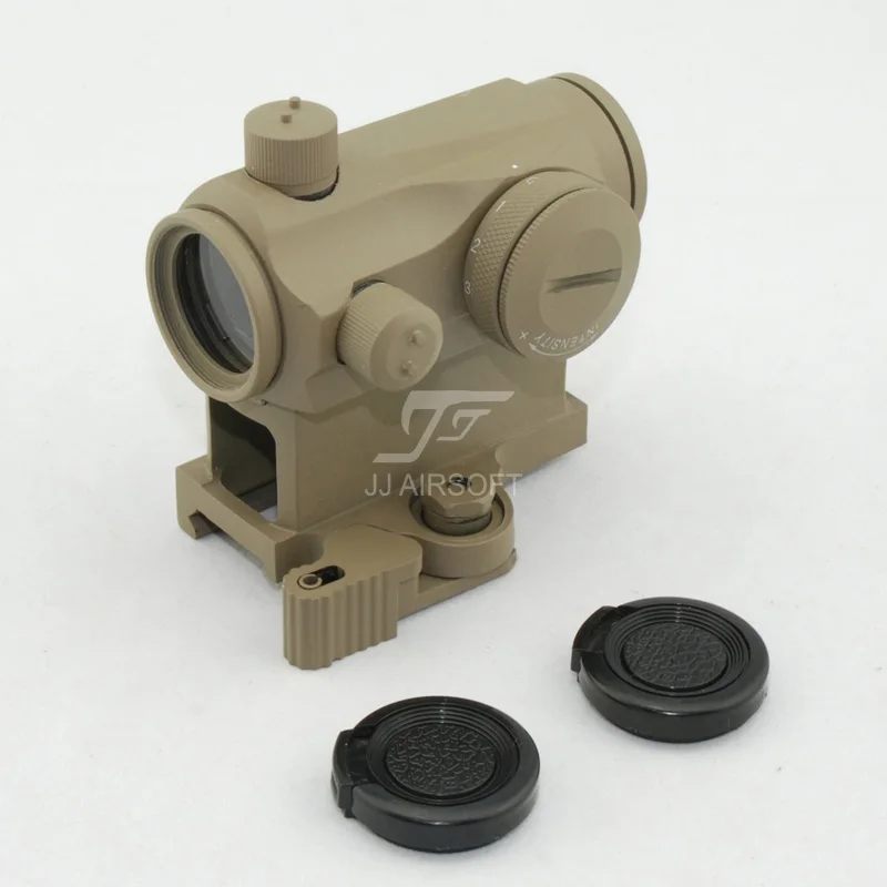 JJ Airsoft Micro 1x24 Red Dot с 45 градусов крепление со смещением, QD Riser Mount и низкое крепление(черный/коричневый