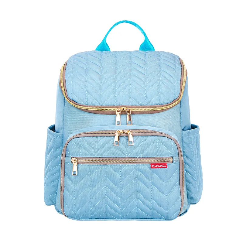 Многофункциональная вышивка, Большая вместительная сумка для мам, дорожная посылка, Влажная и сухая разделительная сумка для ухода за ребенком, женская модная сумка - Цвет: Blue and Gold