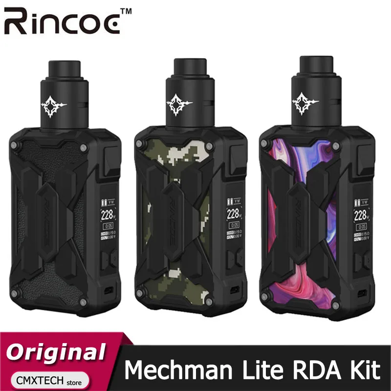 Оригинальный испаритель Rincoe Mechman Lite RDA Kit 228 Вт бокс-мод вейп с баком Metis 810