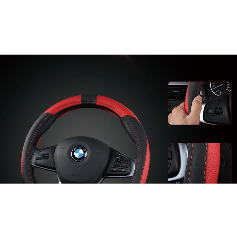 WLMWL кожаный чехол для рулевого колеса автомобиля peugeot все модели 206 307 407 207 2008 3008 508 208 308 406 301 крышка рулевого колеса