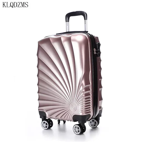 KLQDZMS 2" 28 дюймов чемодан на колёсиках Дорожный чемодан с спиннером Колеса Кабина carry on тележка Сумка Мода - Цвет: Rose gold