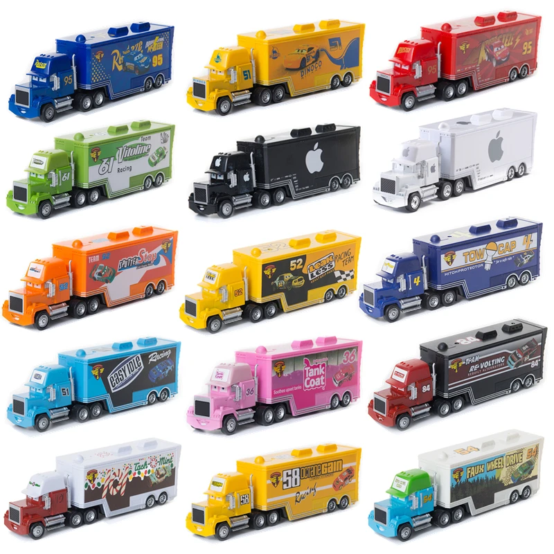 Disney Pixar Cars 2 3 Toys Mack Uncle Truck Collection Lightning McQueen Jackson Storm 1:55 Diecast Model Car Toy For Kids Gifts