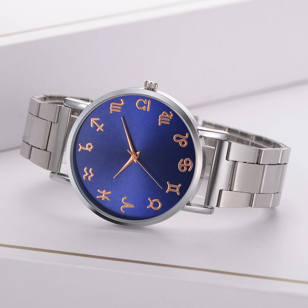 Fashion Couple Watches 12 Constellations Round Dial Analog Quartz Wrist Watch Gift Luxury watch Men Women