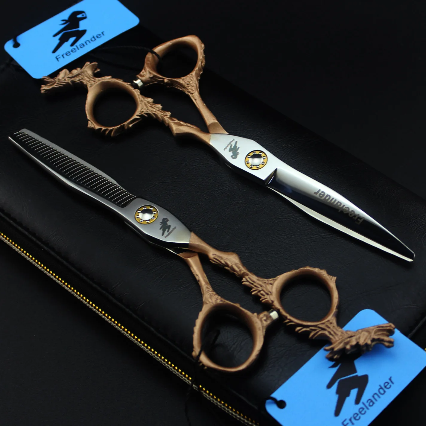 

6.0-Inch Parvenu Gold Sword-Shaped Tail Dragon Handle Hairdressing Scissors Hair Scissors Straight Snips Thinning Scissors Thinn