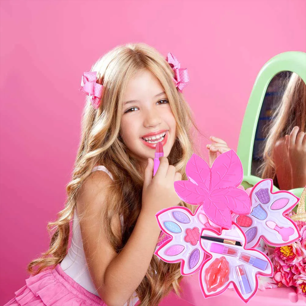 Дети девушки Ролевые игры Косметика набор Экологические игрушки Мороженое/лист макияж коробка набор принцесса Макияж Красота
