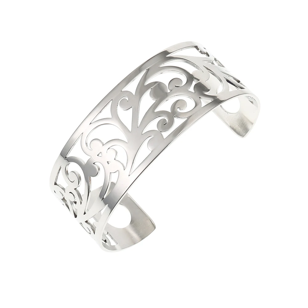 Legenstar 14 MM Argent Bracelet Flower Bracelet Manchette Femme