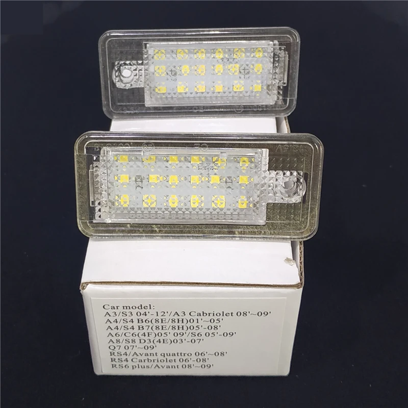 Для Audi A3 S3 A4 B6 B7 S4 A6 C6 S6 A8 S8 Q7 RS4 RS6 18LED подсветка номерного знака 6500K 12В номерные лампы