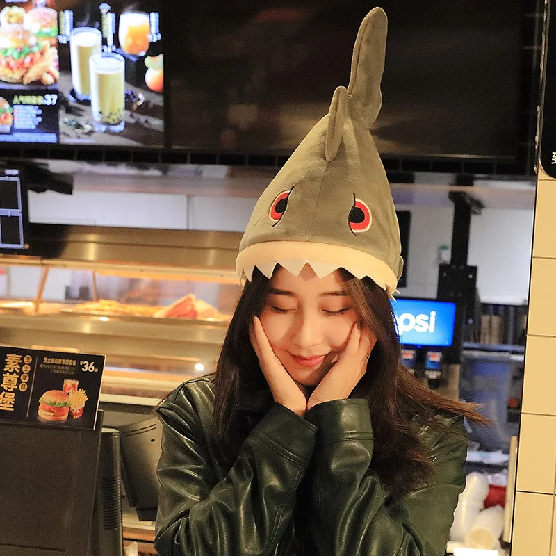 

New Arrival Creative Plush Shark Hat Electronic Music Moving Tail Doll Holiday Birthday Gifts