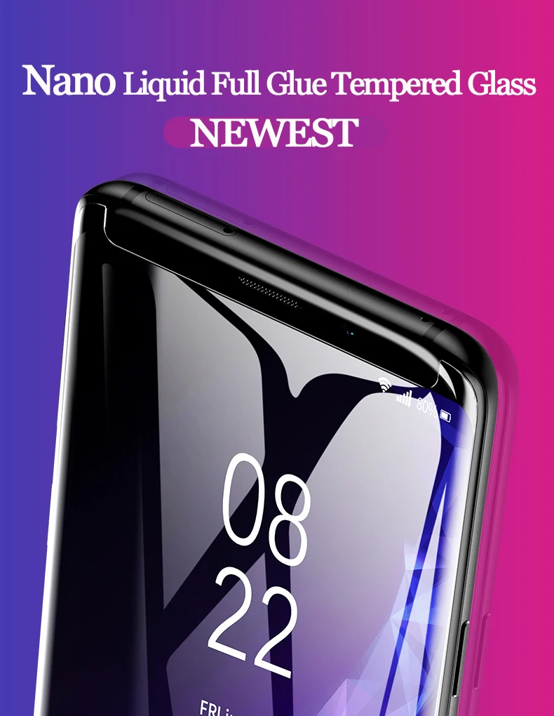 9D УФ жидкое изогнутое закаленное стекло с полным клеем для samsung Galaxy S8 S9 Plus Note 8 9 S7 Edge, Защитное стекло для экрана