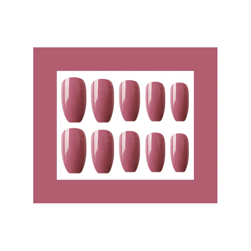 Nusx 24pcs False Nails Full Finished Artificial Decoration Beauty Nail Tool Pure Color Pointed False Nails 3