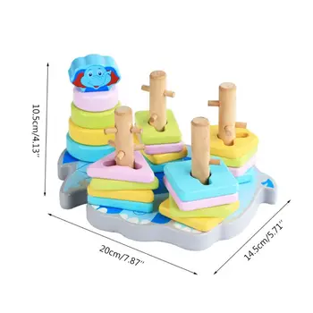 

Cylindrical Elephant Wooden Candy Colored Geometric Shape Toy N1HB