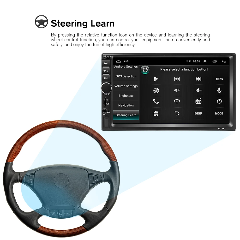Leekooluu 2din Android Car Radio Autoradio Bluetooth 7