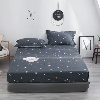 

Cotton Fitted Sheet Elastic Bed Sheets Single Double King Queen Bed Coverlet Sheet Cover Printed Bedspreads