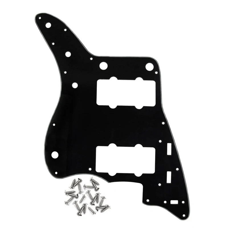 Black 3Ply Guitar Pickguard Scratch Plate for American Style Vintage JM Guitar, with Screws