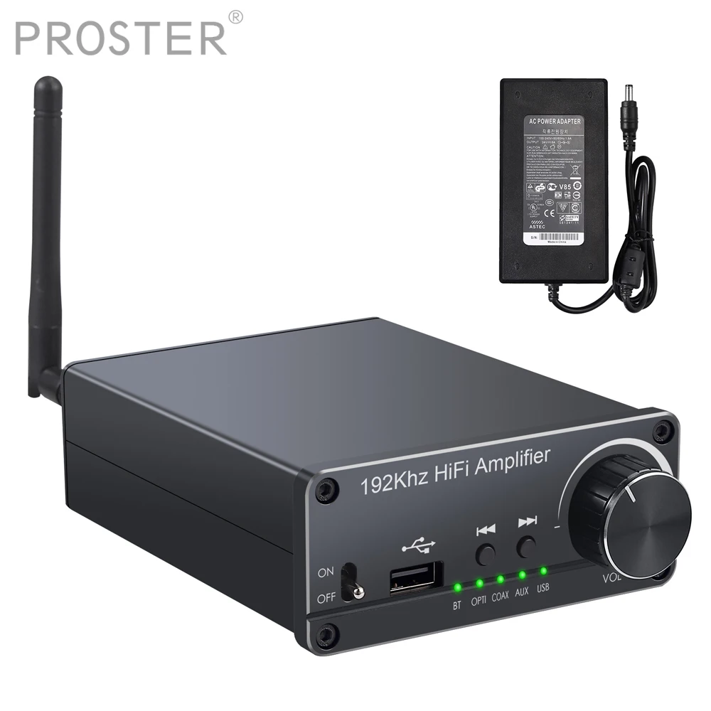 Prozor 100 Вт+ 100 Вт аудио усилитель цифровой усилитель мощности оптический коаксиальный USB в аналоговый аудио конвертер Bluetooth 5,0 приемник