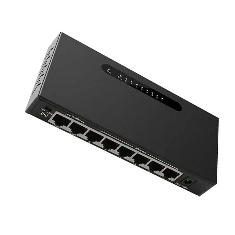 Diewu 8 Порты и разъёмы Мощность Ethernet сетевой коммутатор питания через Ethernet 10/100 Мбит Настольный концентратор Lan 6 Spoe Порты инжектор Мощность для камер(штепсельная Вилка стандарта США