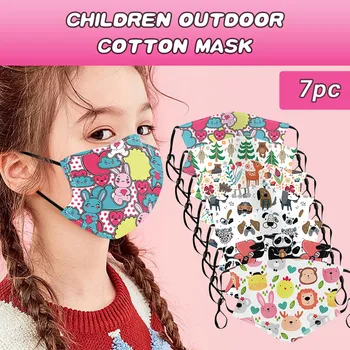 

7PC Kids Cloth Face Mask Washable Mouth-muffle Protective Face Mouth Mask Mouth Cover Reuseable FaceMasks mondmaskers masque