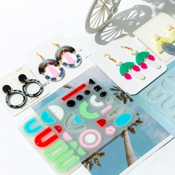 

DIY Crafts Crystal Epoxy Resin Mold Earring Ear Pendant Casting Silicone Mould