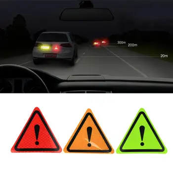 

2PCS Universal Reflective Stickers Car Bodywork Decorative Paster Motorcycle Triangle Warning Label DIY Reflective Sticker