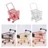 1Pcs Cute Mini 1/12 Miniature Dollhouse Supermarket Shopping Cart Trolley Play Doll Food Drink Accessories Toy 1