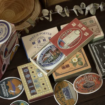 

60 Pcs/pack Vintage Sticky for Journal Decorative Stickers Scrapbooking Stick Label Diary Album Stationery Retro Plant Sticker