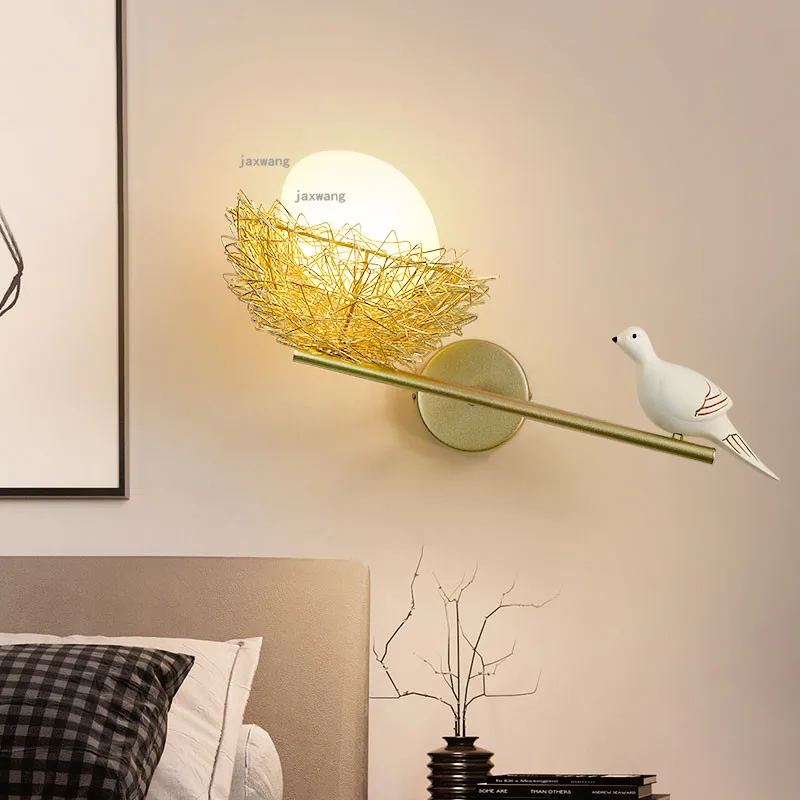 Nordic LED Wall Lamp Bird Parrot Decoration Light Fixtures Living Room Bedroom Personality Creative Home Decor | Лампы и освещение