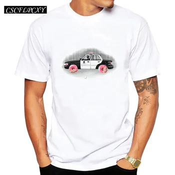 

Latest 2019 men's fashion printed cop car galaxy t-shirt funny tee shirts Hipster O-neck popular tops