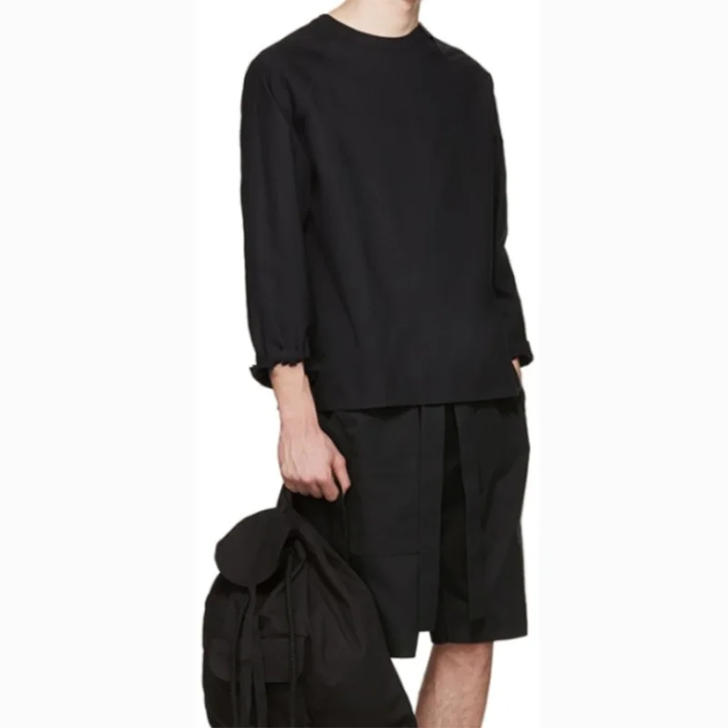 Men\'s stage wind niche design hairstylist fashion show original loose large size fashion belt wide leg pants clothing