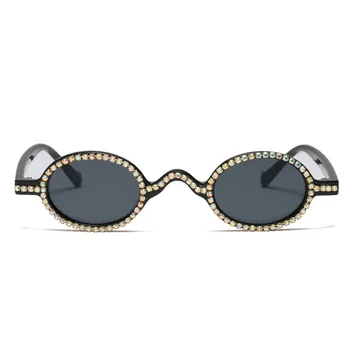 

Luxury Rhinestone Sunglasses Women 2020 Small Oval Bling Diamond Brand Sun Glasses Fashion Female Shades Round Oculos De Sol
