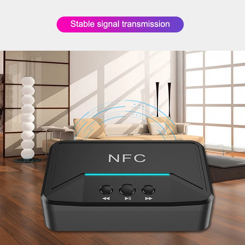 Bluetooth аудио приемник NFC/USB диск стерео беспроводной адаптер 3,5 мм AUX/RCA кабель для колонок WIF66