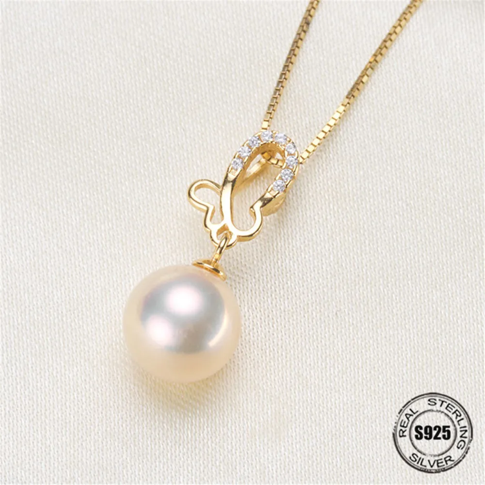 

New Arrival Silver Gold Color Pendant Mounts DIY oysters Pearl S925 Sterling Silver Pendant Findings Settings Jewelry Beads
