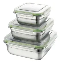 1/3Pcs 400/750/1200ml Voedsel Opslag Container Vierkante Lunchbox Lekvrij Bento(China)