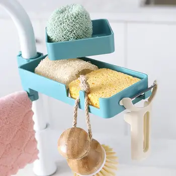 

3 In 1 Rotatable Faucet Rack Rag Shelf Multi Layers Kitchen Supplies Storage Rack Sink Sponge Holder Drain Rack Material Tools
