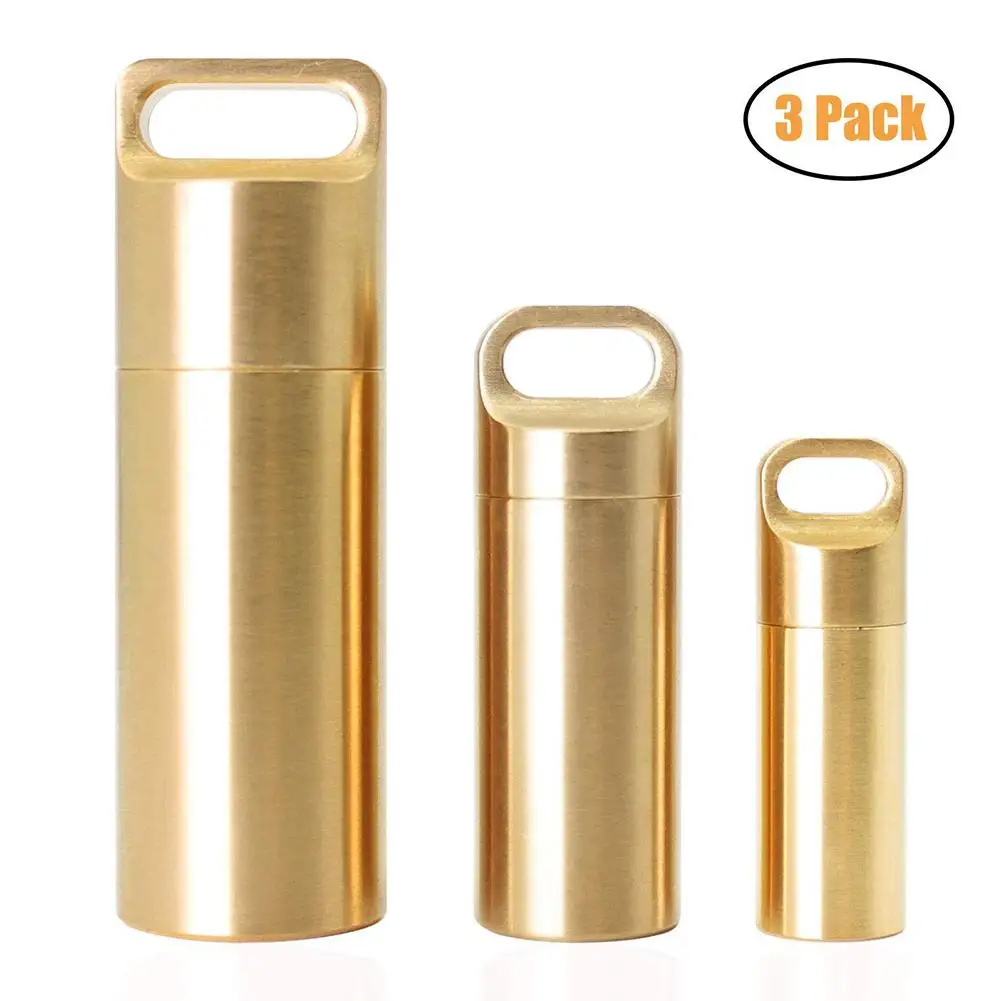 

3 Pcs/setPortable Mini Pill Case Holder Outdoor Pocket Medicine Storage Box Bottle EDC Sealed Waterproof Metal Capsule Container