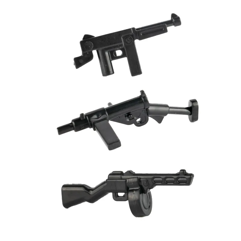 

World War II WW2 Military British Soldier Weapons PPSH Accessory Building Blocks Gun Soviet Army US Figure Parts Bricks Toy C140