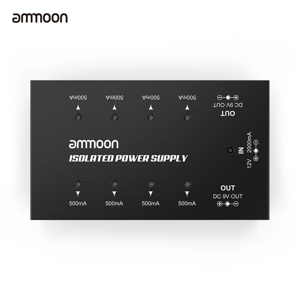 

ammoon Guitar Effect Power Supply 8 Isolated DC Outputs Guitar Effect Pedal for 9V/18V Guitar Pedal Guitar Accessories