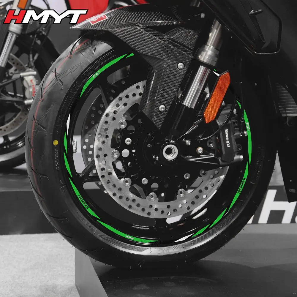 Применимо к ZX-10R Модифицированная Водонепроницаемая наклейка на ступицу колеса мотоцикла Kawasaki, светоотражающие 17 дюймов колеса, двухсторонняя наклейка