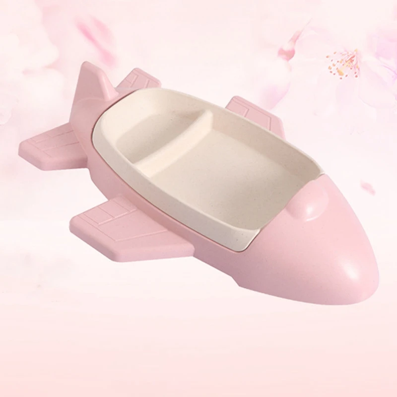 

Cute Cartoon Dinnerware Bamboo Fiber Plate Aircraft Infant Tableware Children's Dividers Plate Child Gift Kids Cutle