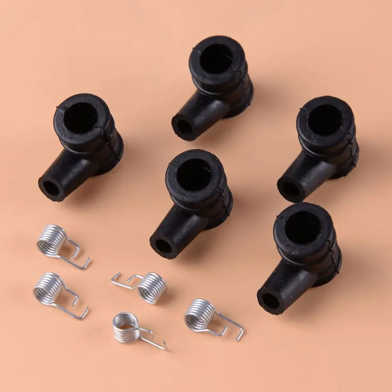 5 Kit Ignition Coil Cap & Spring Replacment Fit For 2 Stroke 4500 5200 5800 45CC 52CC 58CC Chainsaw ignition coil cap replacement