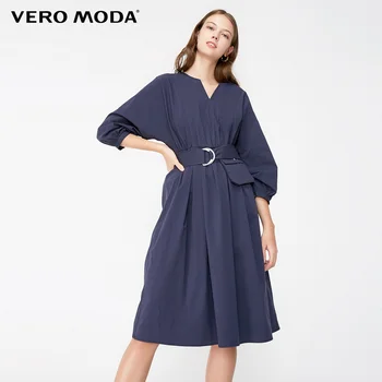 

Vero Moda Women's Elasticized Waist V-neckline 3/4 Sleeves Dress | 31927C512