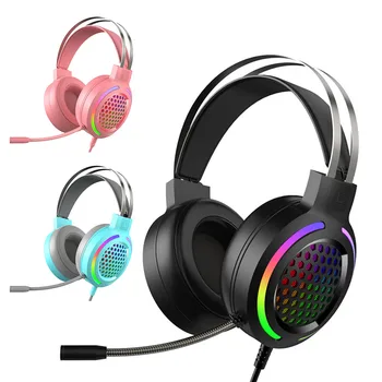 

Multi-functional Classic RGB Light Over-ear Gaming Headphones with Microphone Practical Durable Computer Gamer Headset