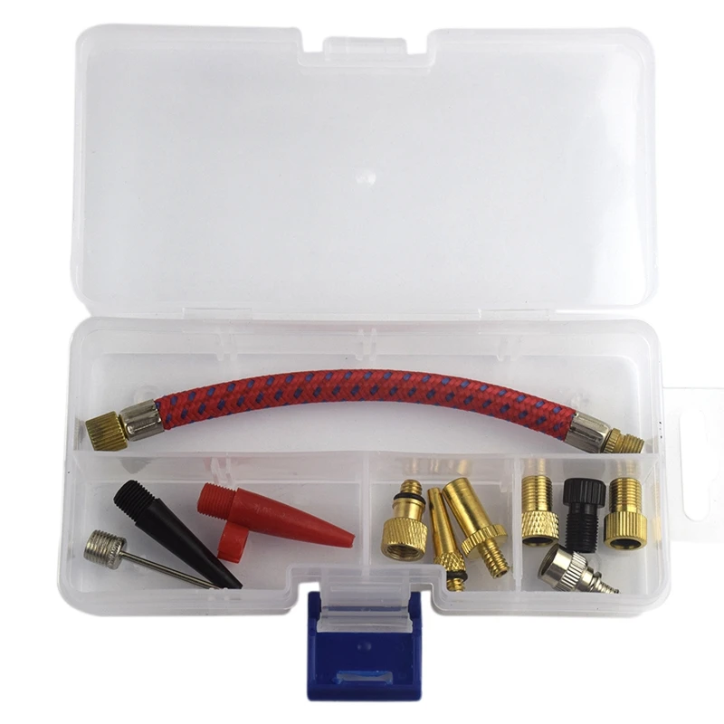 

Hot 12Pcs/Set Airbed Pump Hose Adapter Nozzle Valve Air Hose Inflating Needles Bike Pump Inflator Connector Bike Tools