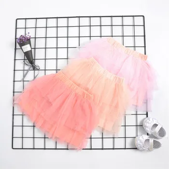 

Summer Children's Princess Skirt Solid Gauze Kids Mini Casual Tutu Skirts Baby Clothing Lace Patchwork Cotton for Baby Girls