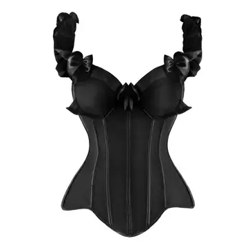 

corset waist trainer corsets steampunk sexy corselet bustiers gothic clothing modeling strap Stain Elastic Ruffled Straps corset